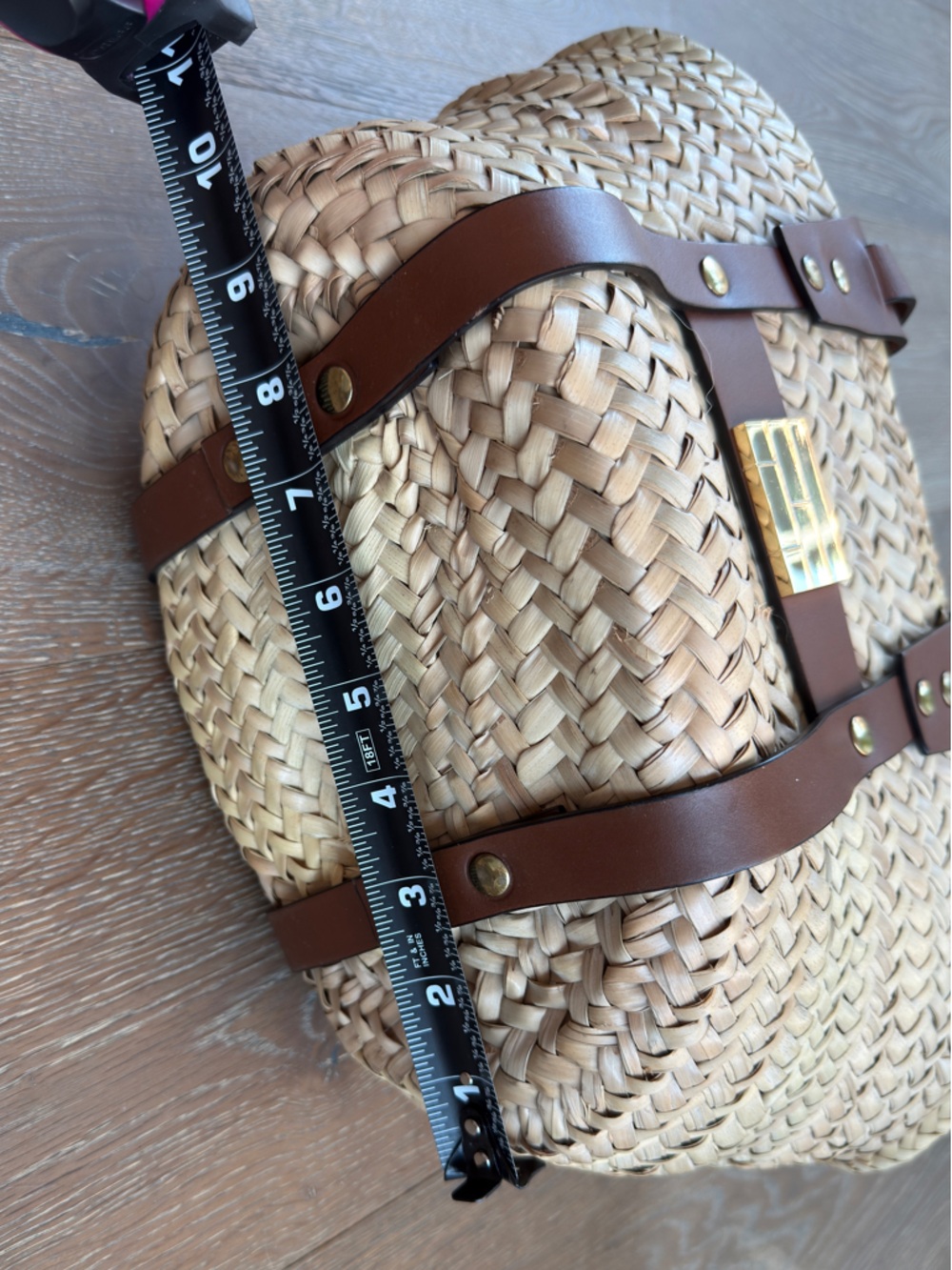 FRAME DENIM ‘Mini Straw Tote' Beach Bag - Picture 6 of 9